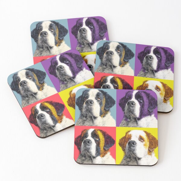 Item preview, Saint Bernard Dog Andy Warhol Style Pop Art designed and sold by TheAnimalZ00.