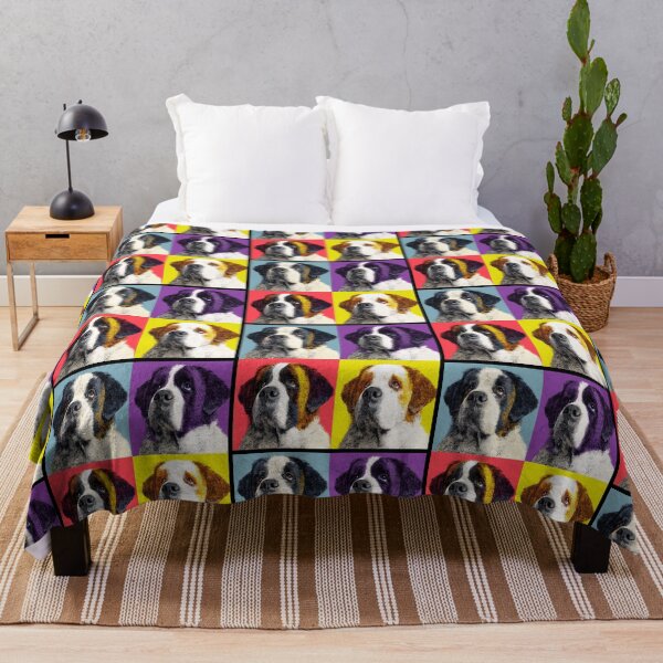 Item preview, Saint Bernard Dog Andy Warhol Style Pop Art designed and sold by TheAnimalZ00.