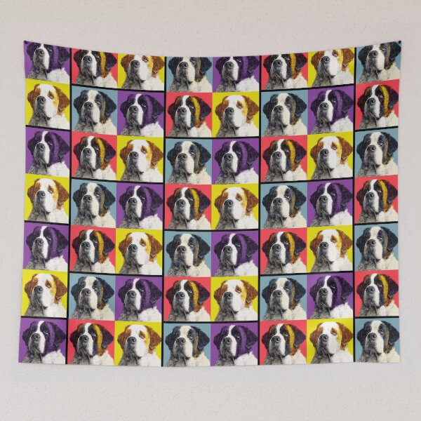 Item preview, Saint Bernard Dog Andy Warhol Style Pop Art designed and sold by TheAnimalZ00.
