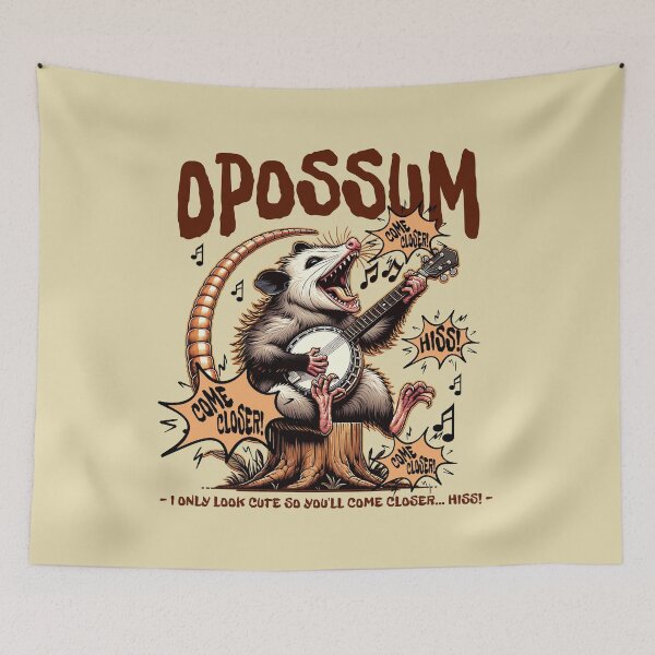 Item preview, Opossum Singing and Playing Banjo Come Closer! Come Closer! ...HISS! designed and sold by scooterbaby.