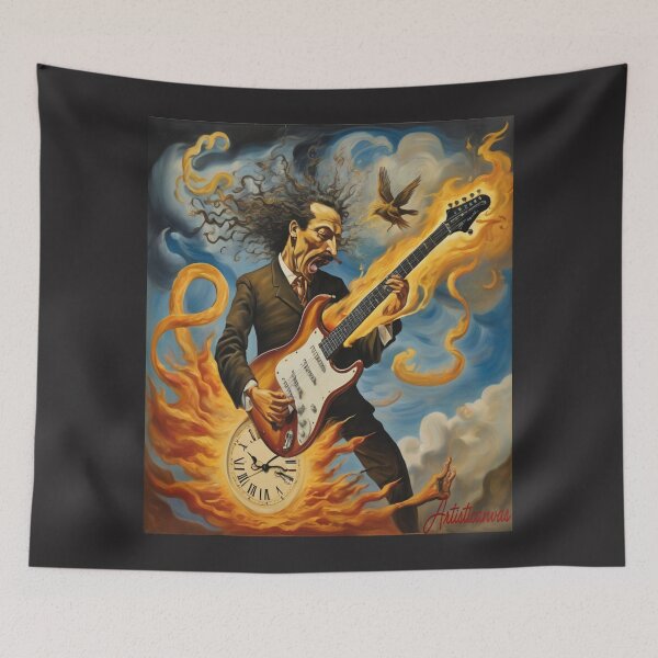 Item preview, "Dalí's Electric Symphony: Surreal Guitar Performance" designed and sold by Artisticanvas.