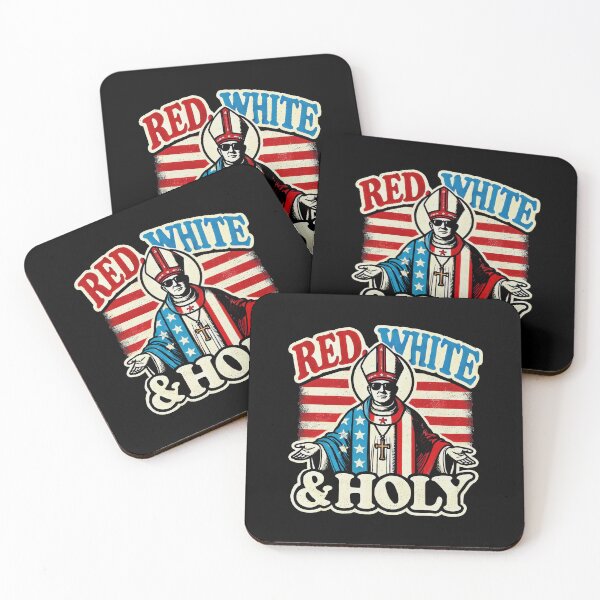 Item preview, Red White Holly Pope Leo XIV designed and sold by Migneauly.
