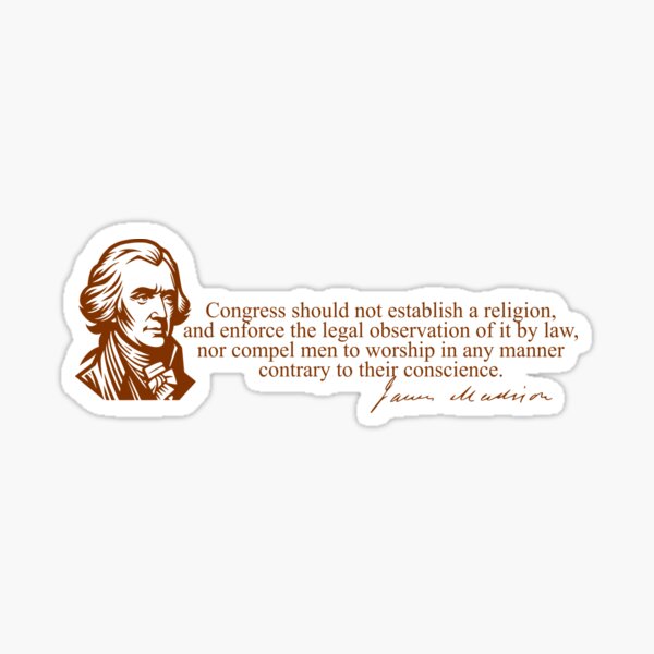 Vista previa del artículo con la obra «James Madison sobre la separación de la Iglesia y el Estado», diseñado y vendido por Saltypants.