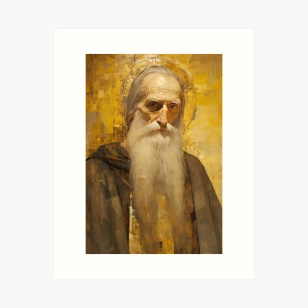 Item preview, Saint Athanasius the Athonite designed and sold by SanctifiedSouls.