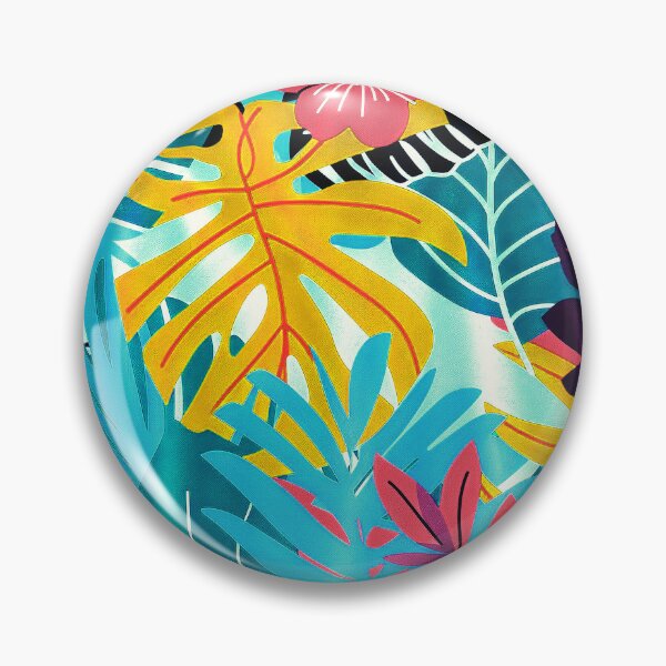 Item preview, Sky Blue, Yellow And Pink Tropical Leaves Pattern designed and sold by DEC02.