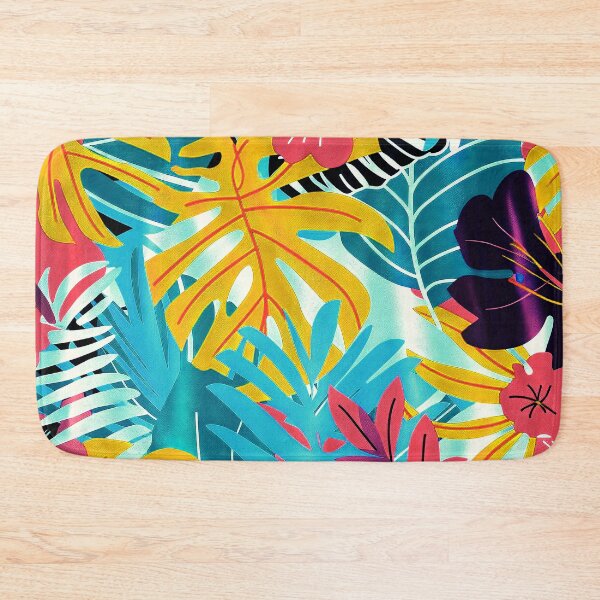Item preview, Sky Blue, Yellow And Pink Tropical Leaves Pattern designed and sold by DEC02.