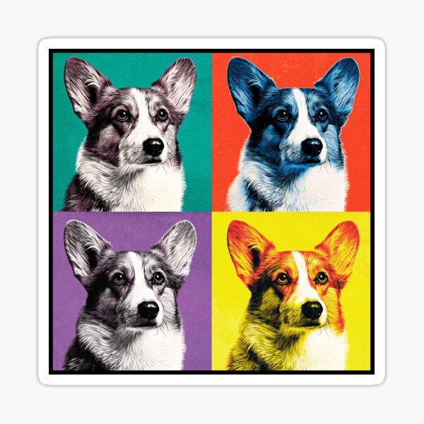 Item preview, Pembroke Welsh Corgi Dog Andy Warhol Style Pop Art designed and sold by TheAnimalZ00.