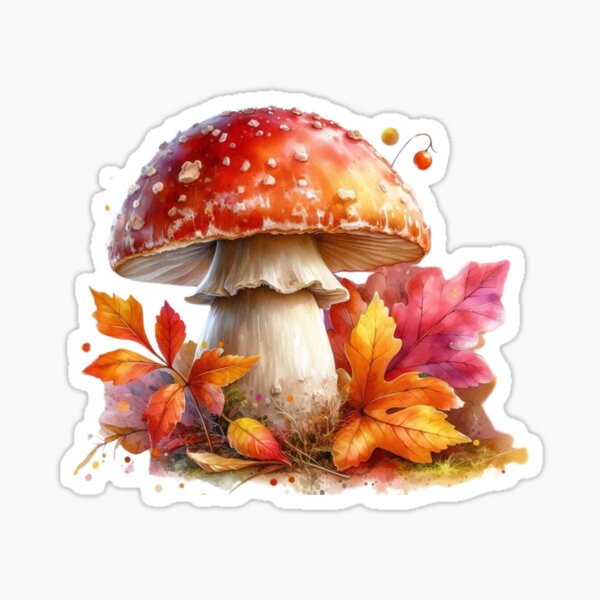 Champignon dans la forêt Sticker