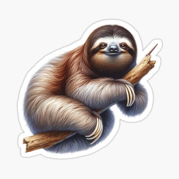 Paresseux réaliste à l'aquarelle Sticker