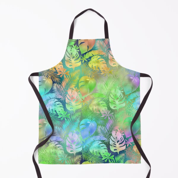 Item preview, Iridescent Tropical Leaves Pattern in Aquas, Greens, Yellows designed and sold by DEC02.