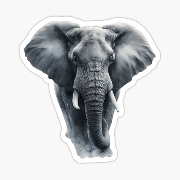 Eléphant gris réaliste et ses défenses Sticker