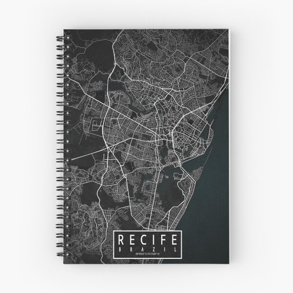 Item preview, Recife City Map of Pernambuco, Brazil - Dark designed and sold by deMAP.