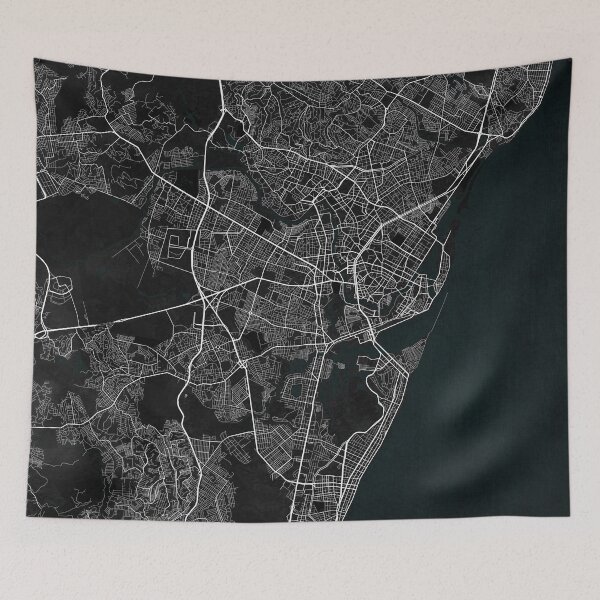 Item preview, Recife City Map of Pernambuco, Brazil - Dark designed and sold by deMAP.