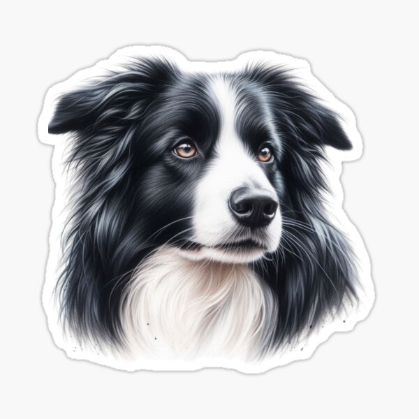 Chien Border Collie réaliste Sticker