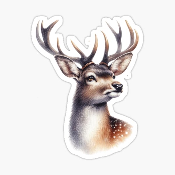 Cerf réaliste et ses bois Sticker