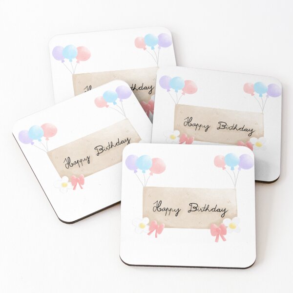Item preview, Cute Happy Birthday Banner | Pastel Balloons & Floral Watercolor Design designed and sold by inelistudio.