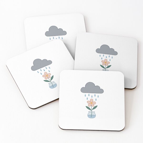 Item preview, Rainy cloud watering a pink flower designed and sold by asurvivorspen.