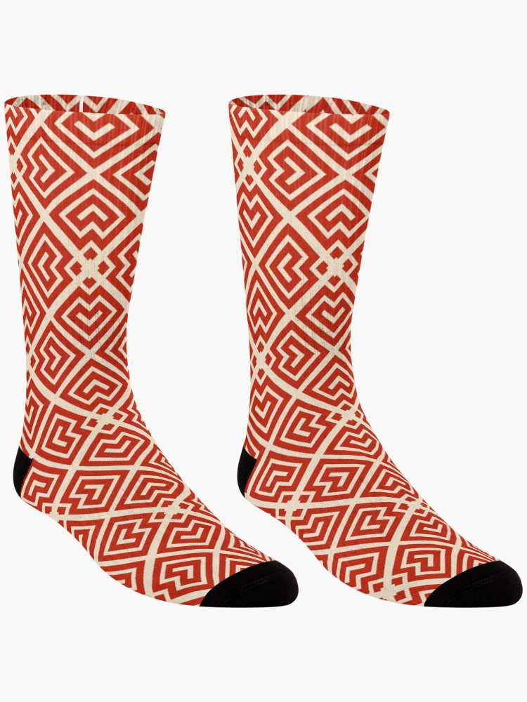 Thumbnail 3 of 5, Socks, Geometric Maze Heart Pattern designed and sold by Patternfluent.