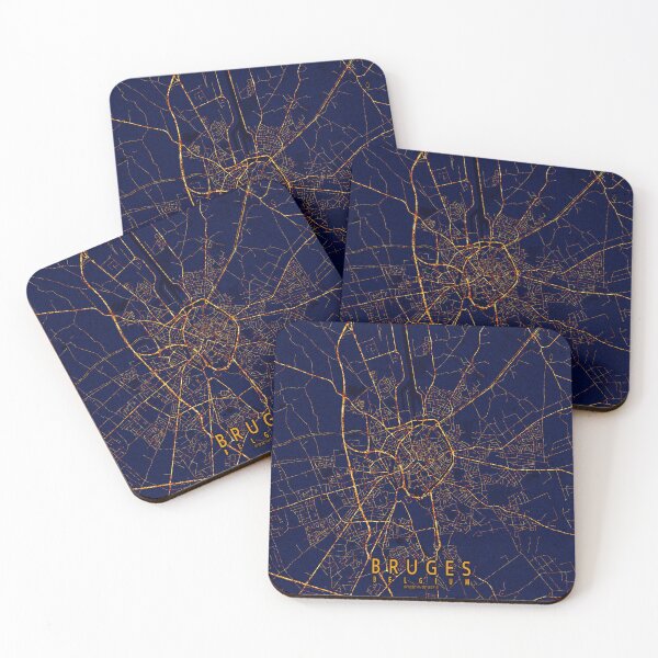 Item preview, Bruges, Belgium Map - City At Night designed and sold by deMAP.