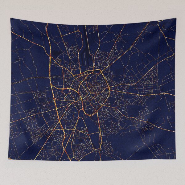 Item preview, Bruges, Belgium Map - City At Night designed and sold by deMAP.