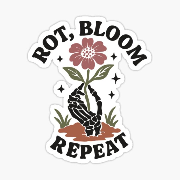 Item preview, Rot Bloom Repeat Skeleton Floral Cycle designed and sold by Jess.a.creates.