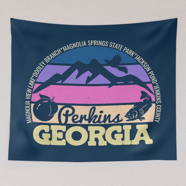 Item preview, Perkins Georgia Sunset Retro Vintage Local Pride Logo designed and sold by CRHPOD20.