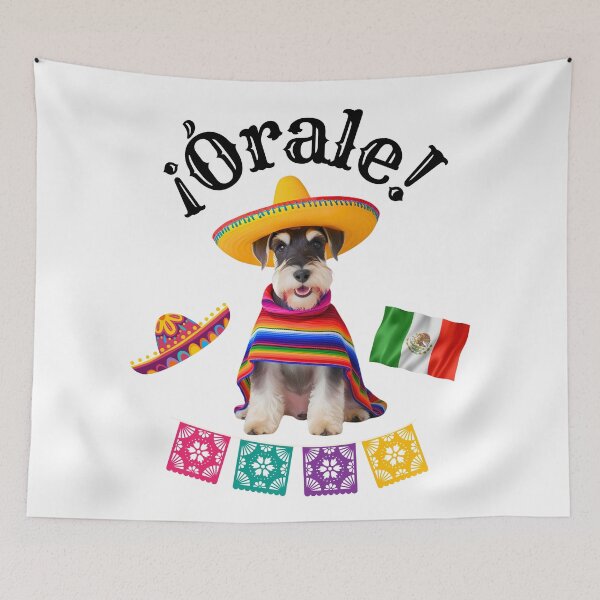 Item preview, ¡Órale Schnauzer! – Fiesta Dog in Sombrero and Poncho with Mexican Flair designed and sold by Fredster1966.