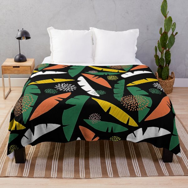 Item preview, Tangerine, Yellow And Green Palm Leaves Artsy Pattern designed and sold by DEC02.