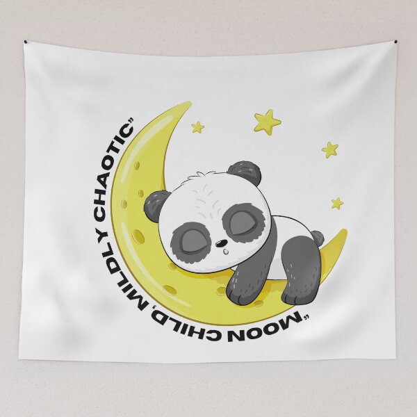 Item preview, "Moon child with a rising sign with a sleepy panda bear aesthetic." designed and sold by Pamthedesigner.