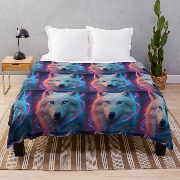 Item preview, White wolf with neon colors. designed and sold by Mindful56.