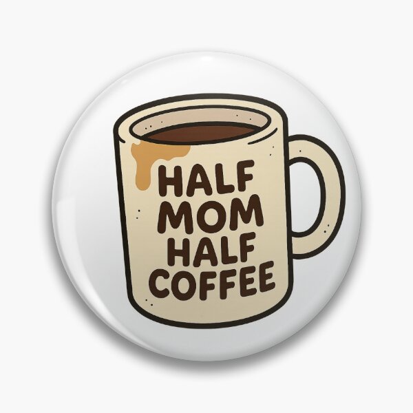 Artikelvorschau, Half Mom Half Coffee – Süßes Cartoon-Tassendesign entworfen und verkauft von TexasDawnDesign.