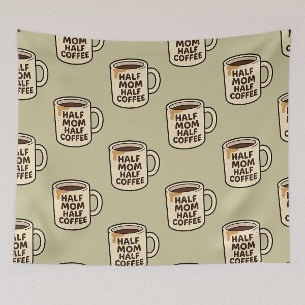 Item preview, Half Mom Half Coffee – Cute Cartoon Mug Design designed and sold by TexasDawnDesign.