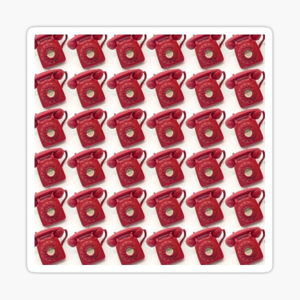 Red vintage telephones pattern Sticker