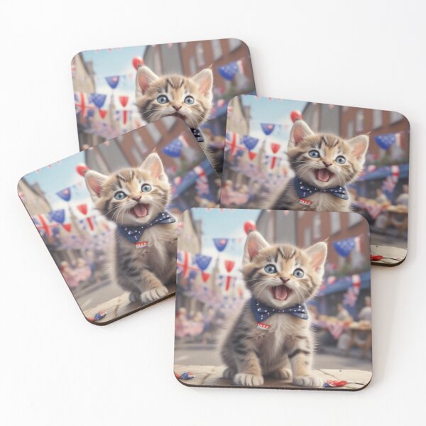 Item preview, Adorable British Kitten Celebrating At Street Party designed and sold by Merri-Kitty.