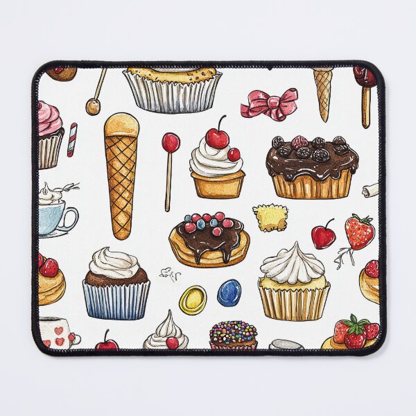 Item preview, Whimsical Watercolor Treats on Crisp White Background designed and sold by Piotrek0001.