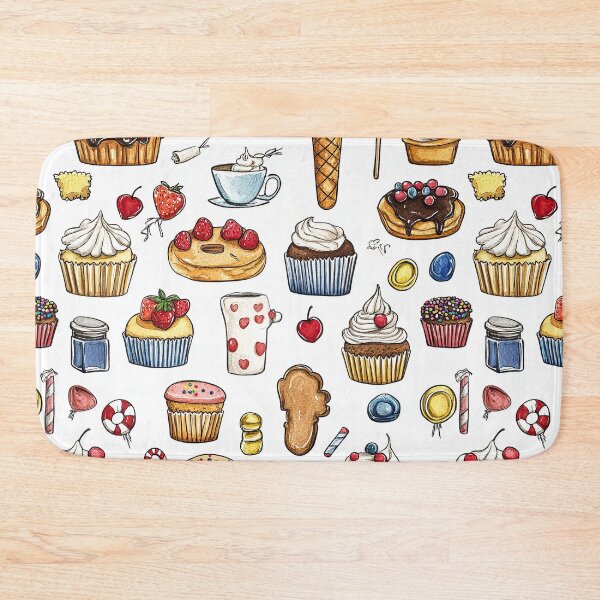 Item preview, Whimsical Watercolor Treats on Crisp White Background designed and sold by Piotrek0001.