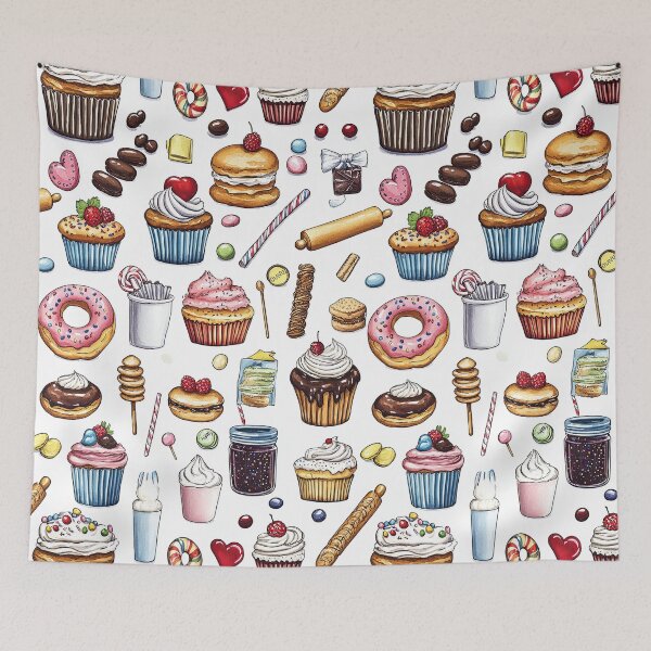 Item preview, Cozy Pastry Art with Macarons and Cakes designed and sold by Piotrek0001.