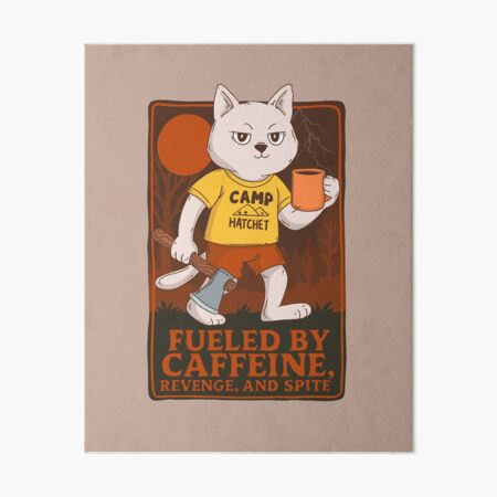 Artikel-Vorschau von Angetrieben von Koffein und Bosheit Cat Camper, designt und verkauft von Jess.a.creates.