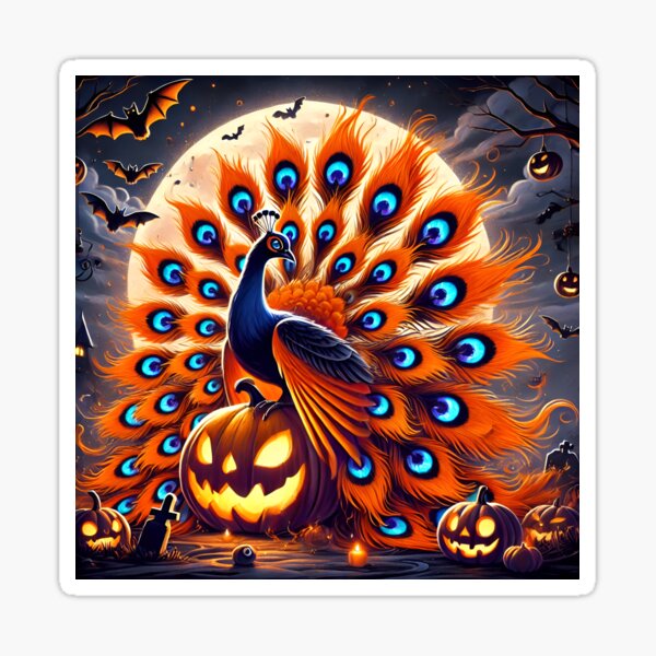 Item preview, Majestic Halloween Peacock designed and sold by clipify.