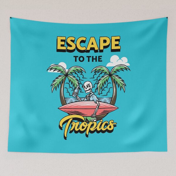 Item preview, Escape to the Tropics Skeleton Surf  designed and sold by rdxart.