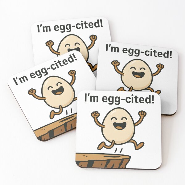 Item preview, "I’m Egg-cited!" designed and sold by Geekeando.