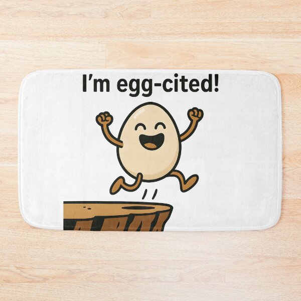 Item preview, "I’m Egg-cited!" designed and sold by Geekeando.