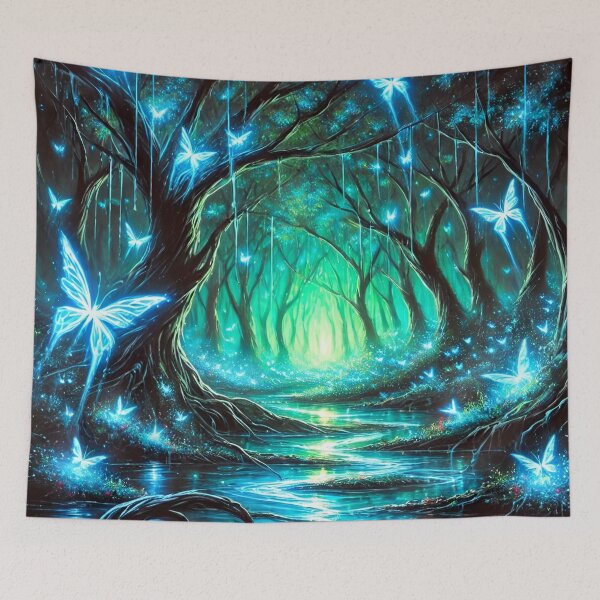 Item preview, Bioluminescent Butterflies in Forest designed and sold by clipify.