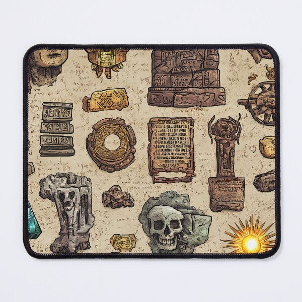 Item preview, Glowing Crystals and Ancient Icons on Parchment designed and sold by Piotrek0001.