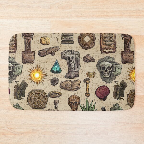 Item preview, Glowing Crystals and Ancient Icons on Parchment designed and sold by Piotrek0001.