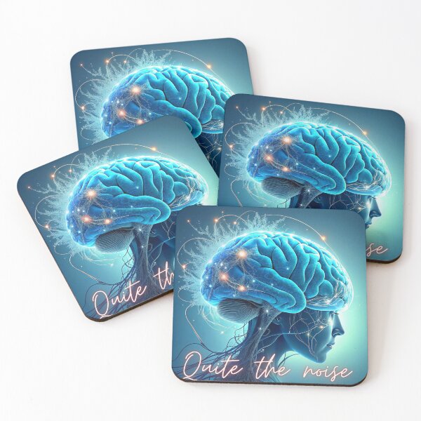 Item preview, Quiet the Noise - Gentle Blue Brain Art for Calm Mind & Inner Peace designed and sold by ArtiQreate.