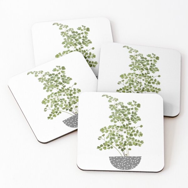 Item preview, Green Maidenhair Fern Plant In Grey Pot designed and sold by IrisAndIvy.