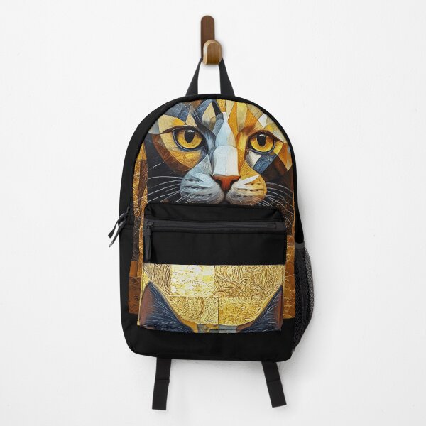 Item preview, Geometric Feline Gold - Modern Cubist Cat Art designed and sold by Zini-ArtStudio.