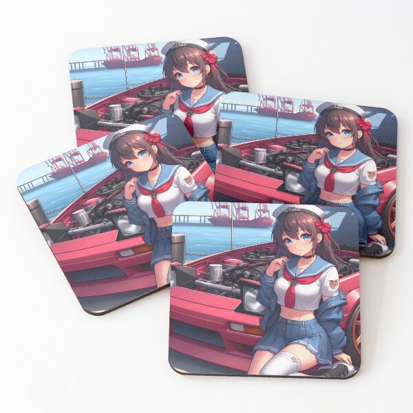 Item preview, ool Anime Garage Girl with Gloves – Street Tuner Aesthetic designed and sold by Nautopilot.