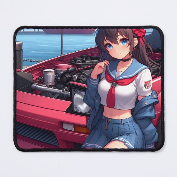 Item preview, ool Anime Garage Girl with Gloves – Street Tuner Aesthetic designed and sold by Nautopilot.